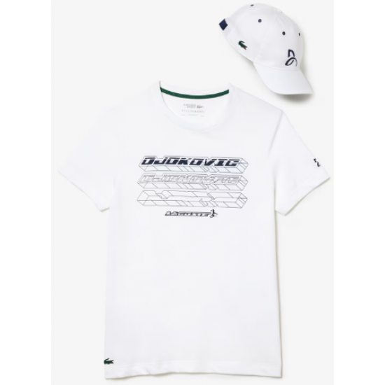 CAMISETA LACOSTE NOVAK DJOKOVIC + BONÉ - BRANCO